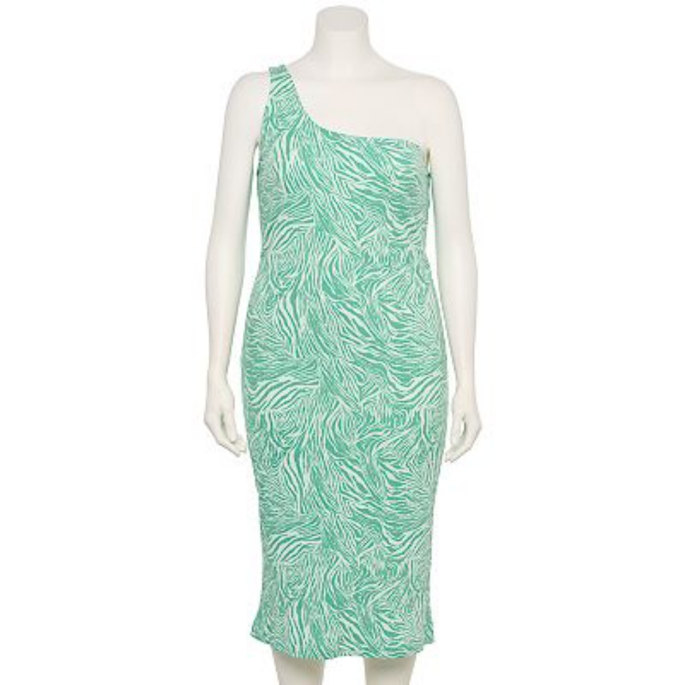 Plus Size Nine West One-Shoulder Bodycon Dress 1X